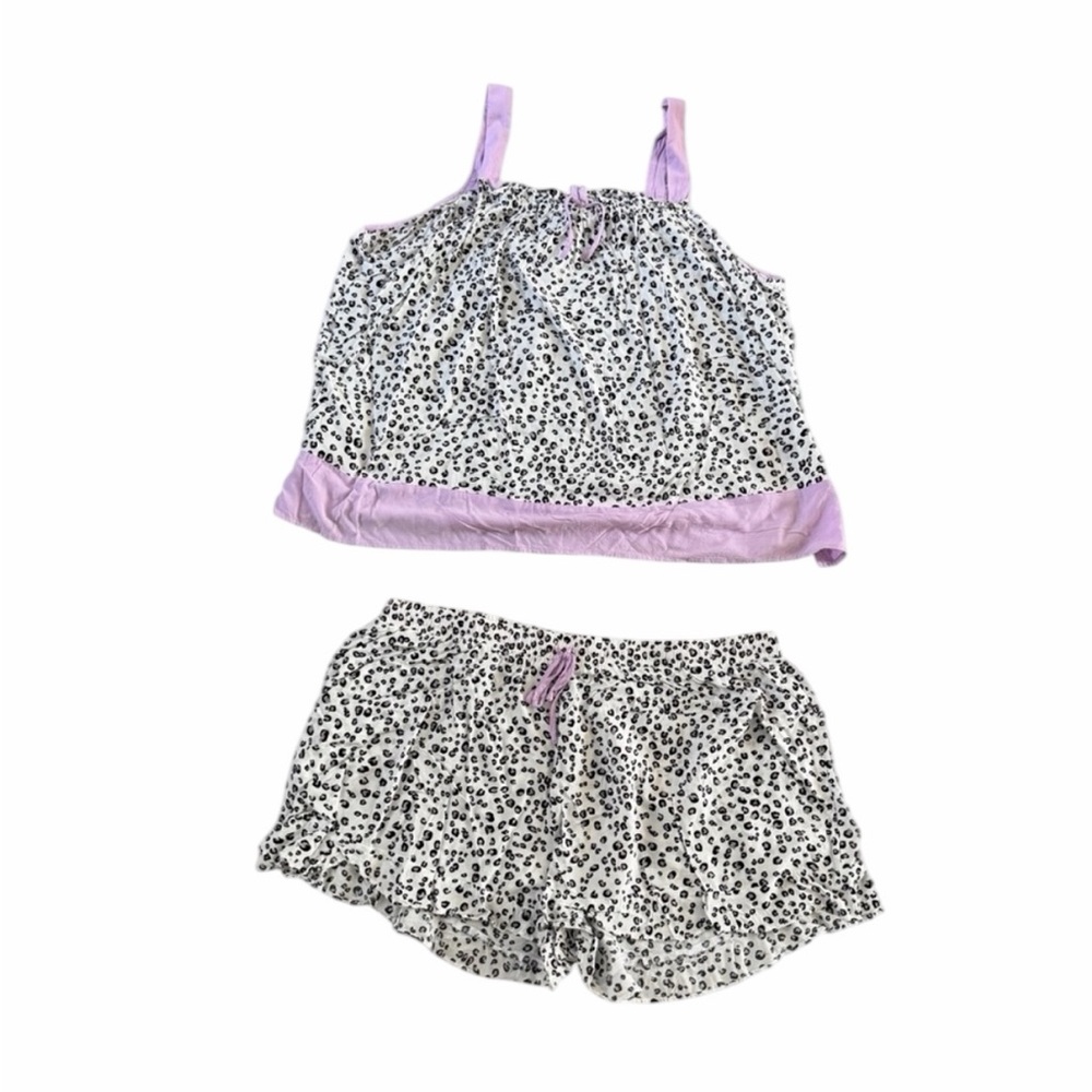 Simply Vera Vera Wang Black & White Woman’s Leopard Print Pajama Set Size XXL